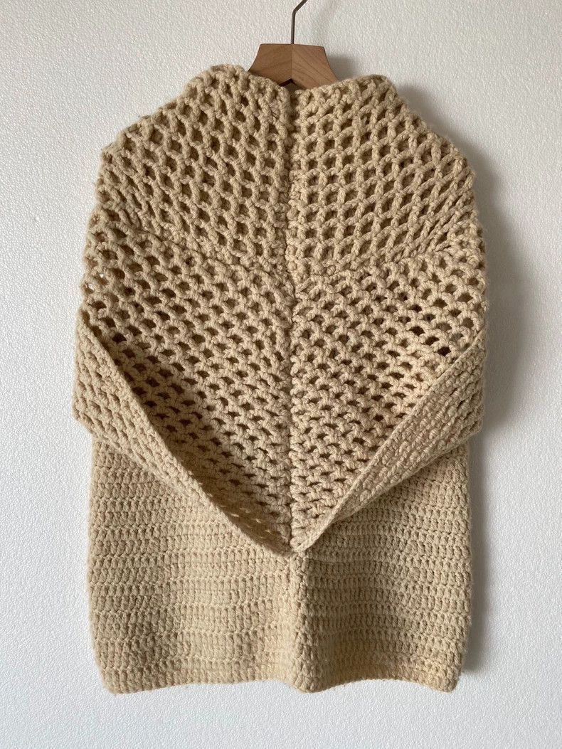 Junya Watanabe Junya Watanabe Cream Wool Knitted Cape Size US L / EU 52-54 / 3 - 8 Thumbnail