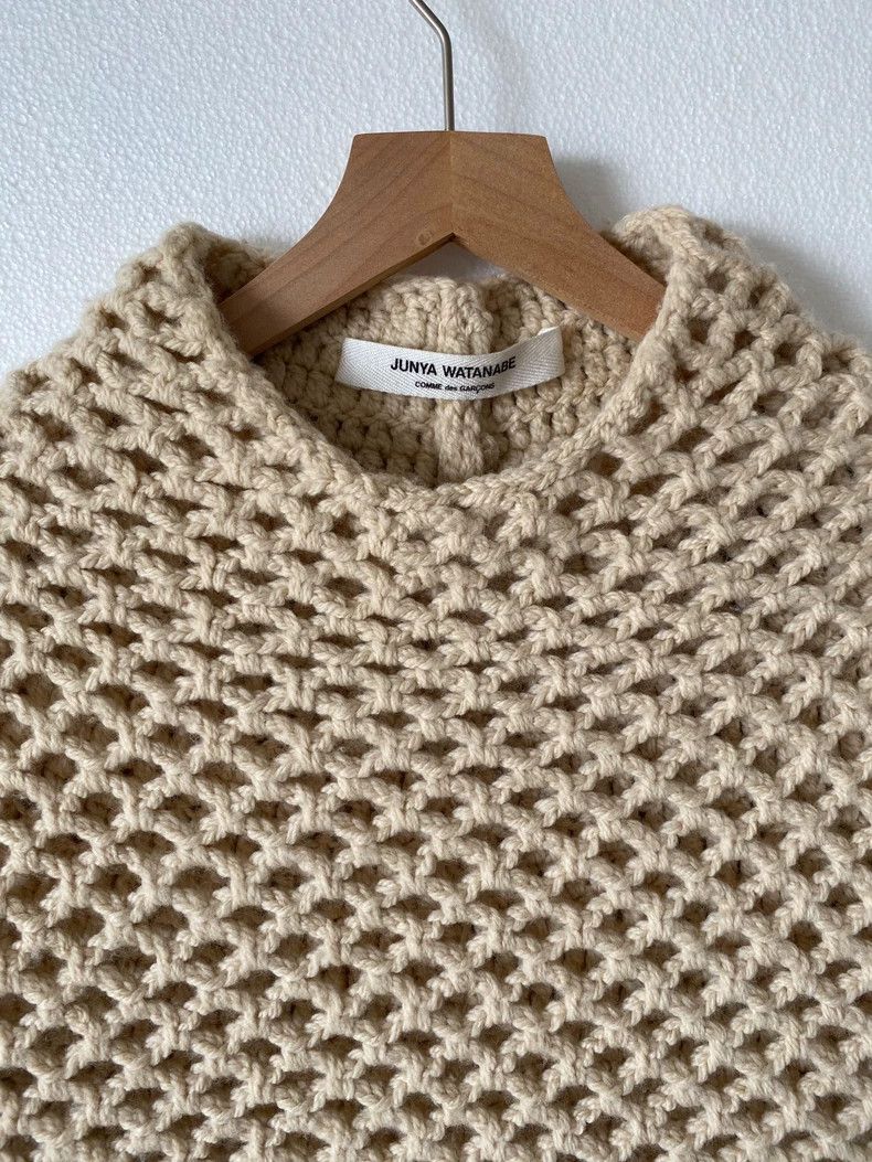Junya Watanabe Junya Watanabe Cream Wool Knitted Cape Size US L / EU 52-54 / 3 - 3 Thumbnail