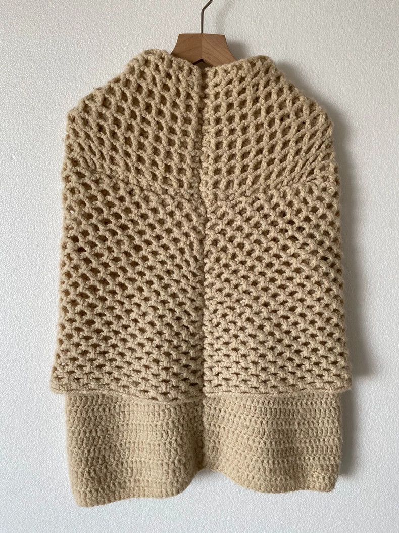 Junya Watanabe Junya Watanabe Cream Wool Knitted Cape Size US L / EU 52-54 / 3 - 2 Thumbnail