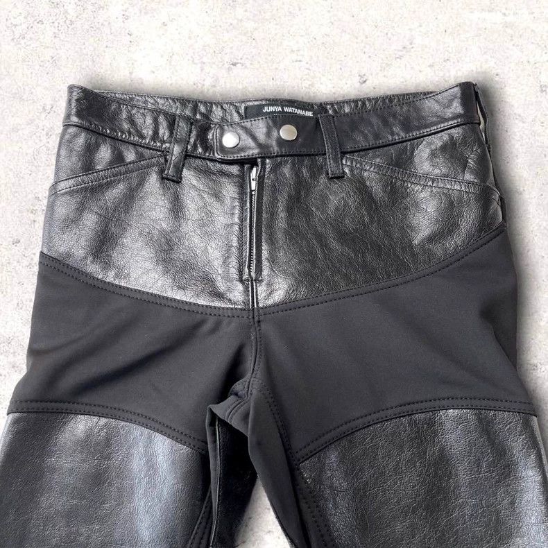 Junya Watanabe Junya Watanabe Leather Panel Long Pants Size US 27 - 2 Thumbnail