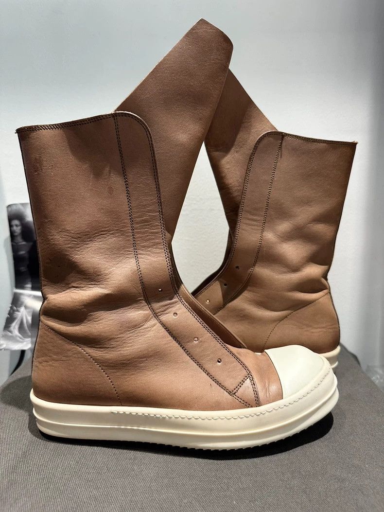 Rick Owens Rick Owens Brown Leather High-Top Boots Size US 8 / EU 41 - 8 Thumbnail
