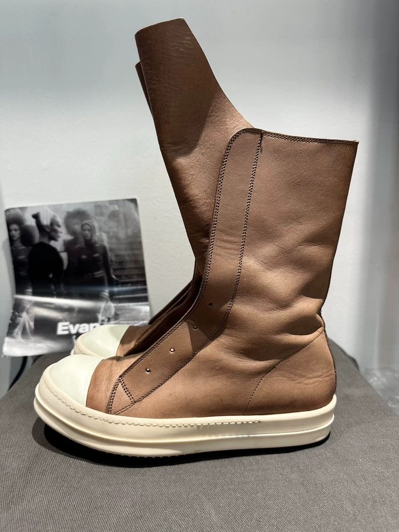 Rick Owens Rick Owens Brown Leather High-Top Boots Size US 8 / EU 41 - 5 Thumbnail