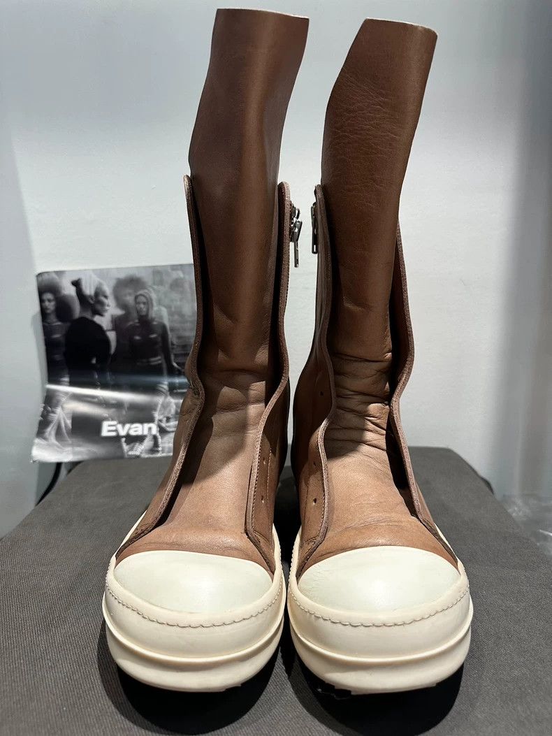 Rick Owens Rick Owens Brown Leather High-Top Boots Size US 8 / EU 41 - 3 Thumbnail