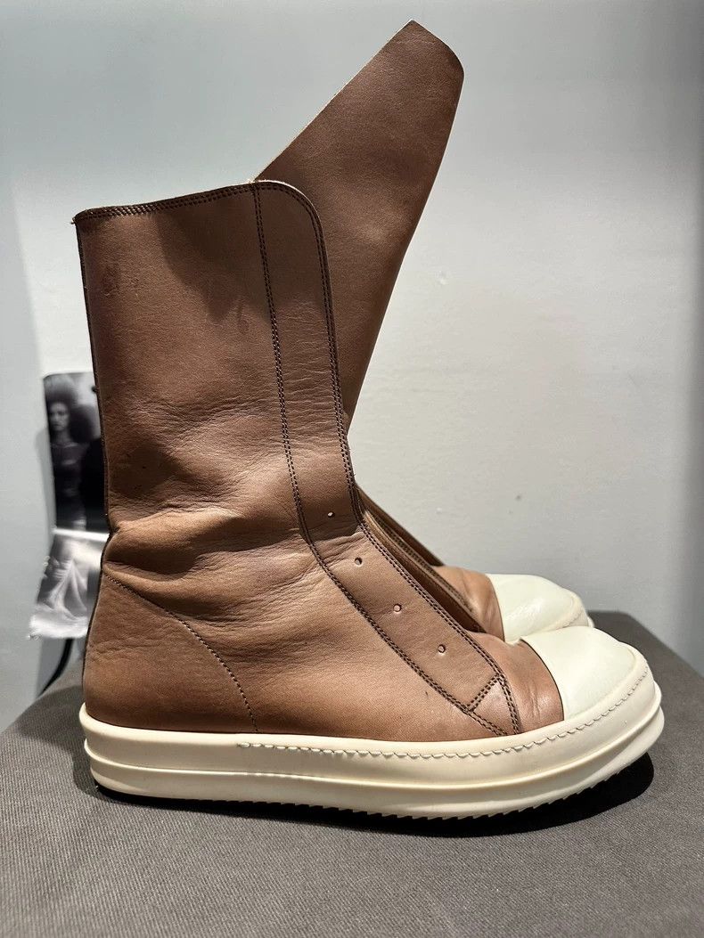 Rick Owens Rick Owens Brown Leather High-Top Boots Size US 8 / EU 41 - 6 Thumbnail
