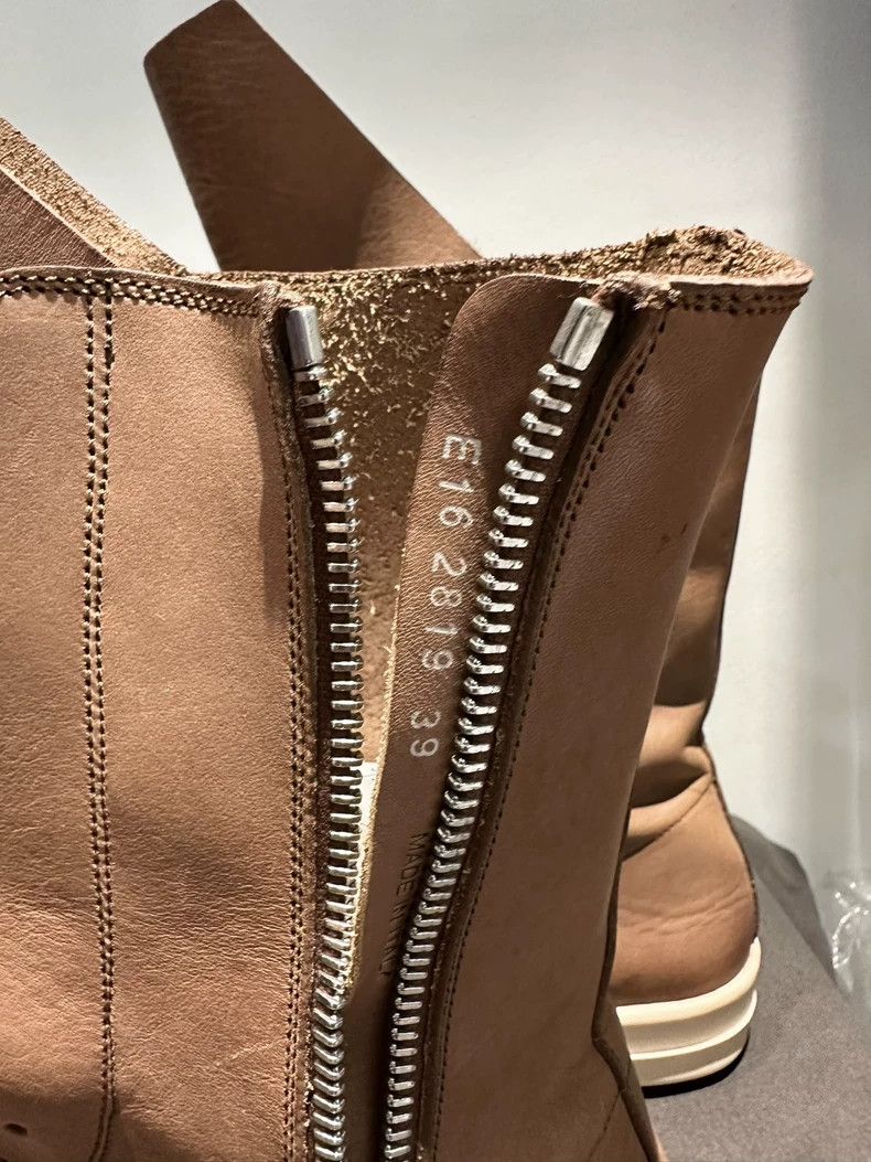 Rick Owens Rick Owens Brown Leather High-Top Boots Size US 8 / EU 41 - 9 Thumbnail