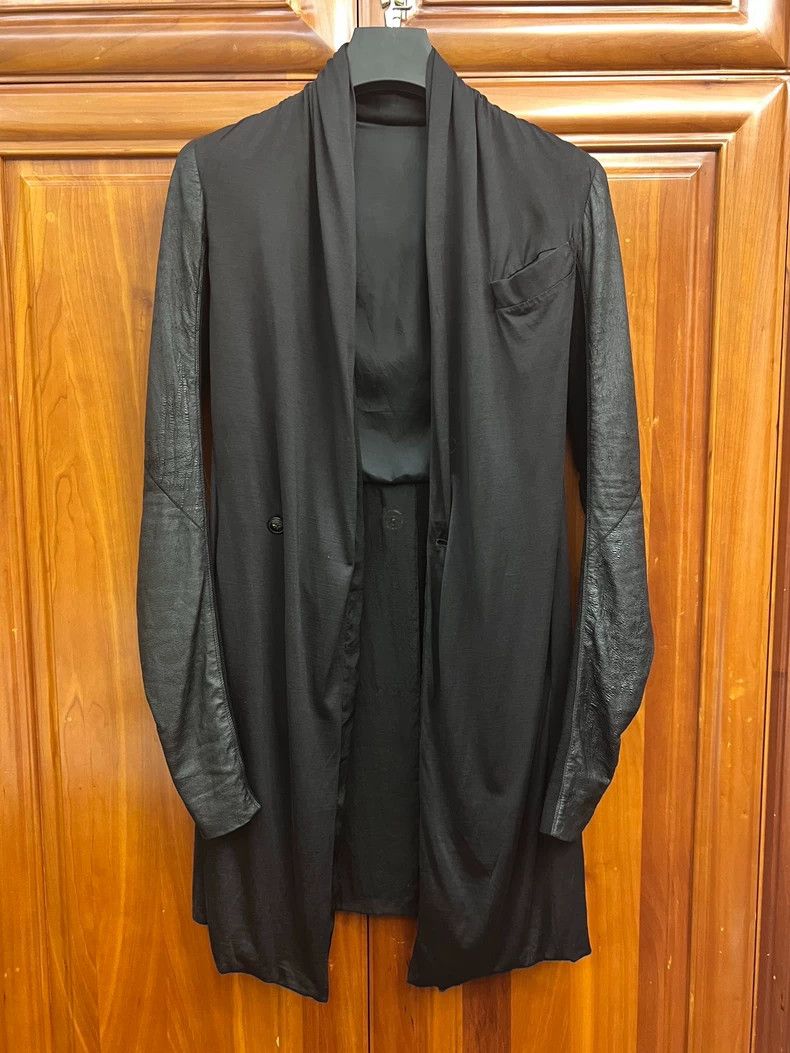 Rick Owens Rick Owens Silk and Leather Jacket Coat Size US M / EU 48-50 / 2 - 2 Thumbnail