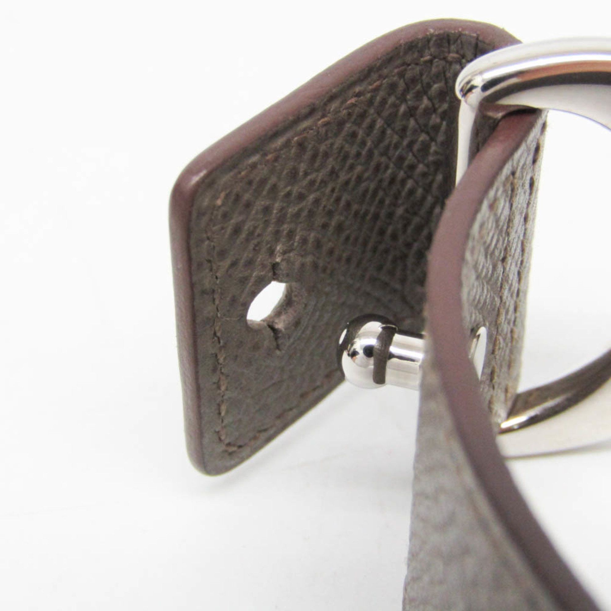 Hermes Hermes Pavane Leather,Metal No Stone Bangle Etoupe Gray,Silver Size ONE SIZE - 3 Thumbnail