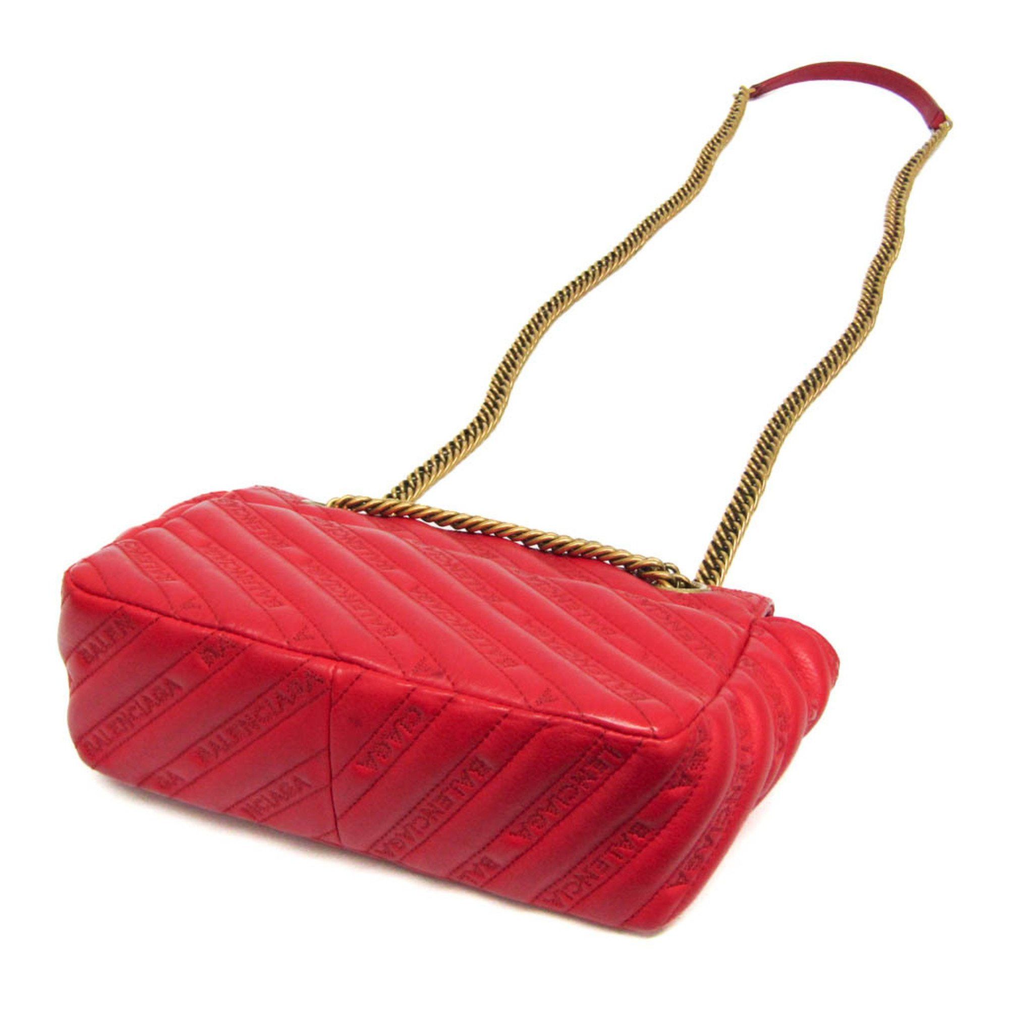 Balenciaga Balenciaga BB Logo 501681 Women's Leather Shoulder Bag Red Color Size ONE SIZE - 3 Thumbnail
