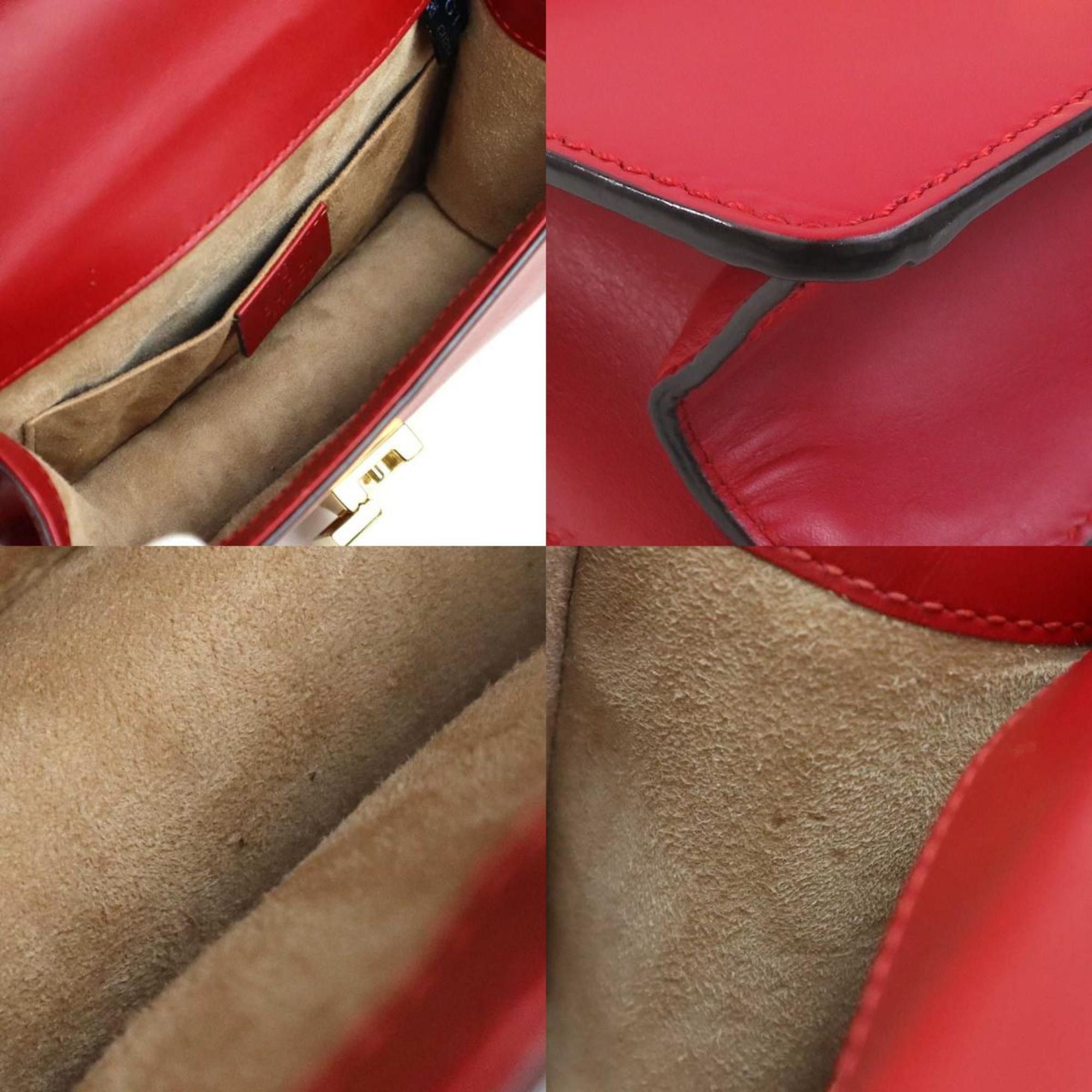 Gucci GUCCI Shoulder Bag Sylvie Leather Red Women's 431666 r10586a Size ONE SIZE - 3 Thumbnail