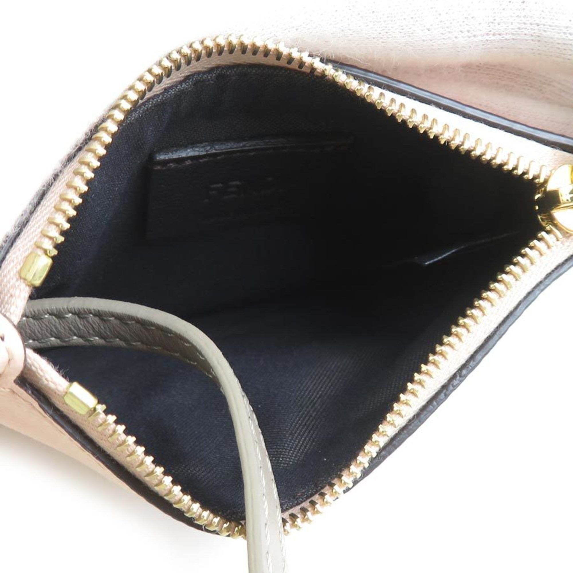 Fendi FENDI Business Card Holder/Card Case Leather Pink Beige Gold Women's 7AS135 ALS6 e60460g Size ONE SIZE - 3 Thumbnail