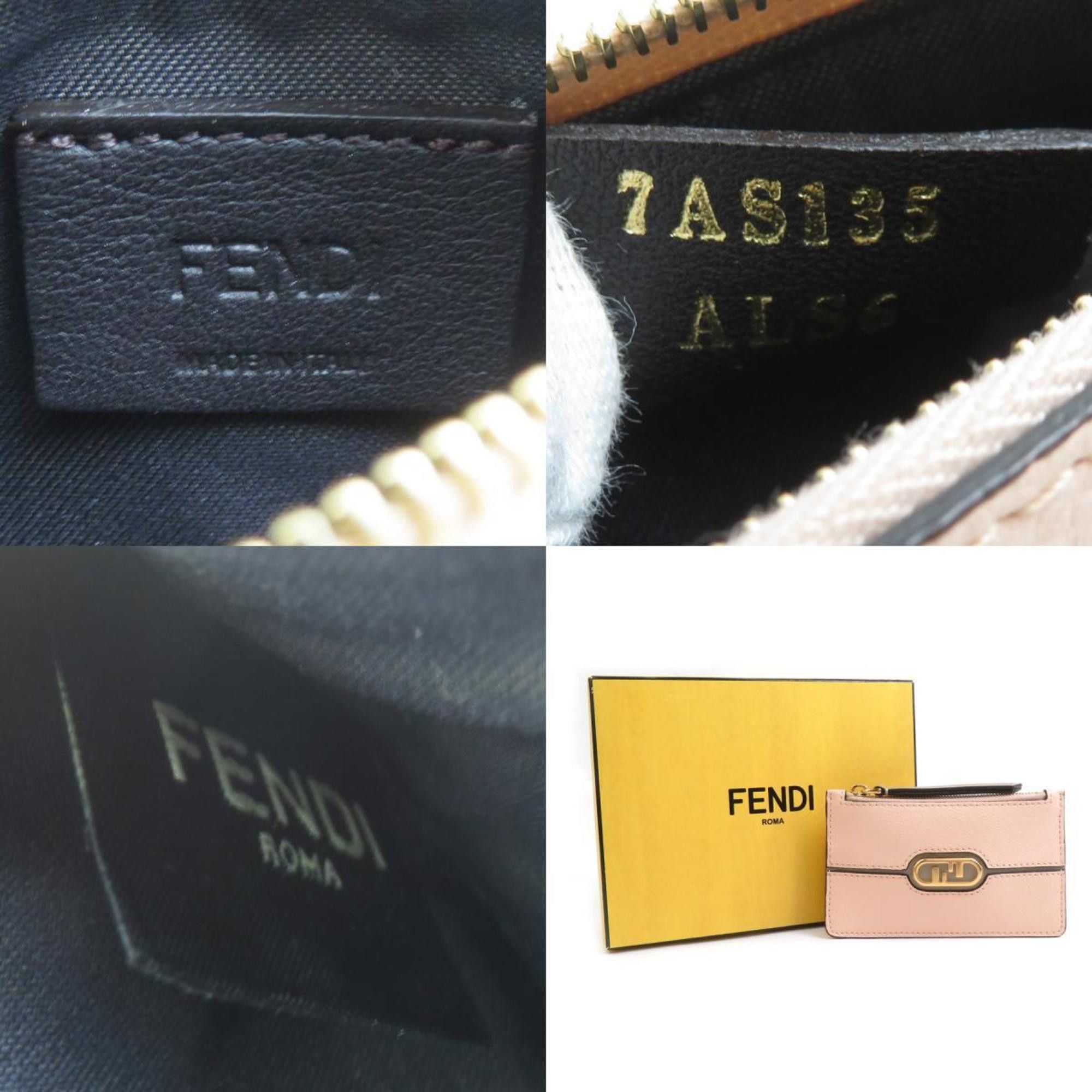 Fendi FENDI Business Card Holder/Card Case Leather Pink Beige Gold Women's 7AS135 ALS6 e60460g Size ONE SIZE - 5 Thumbnail