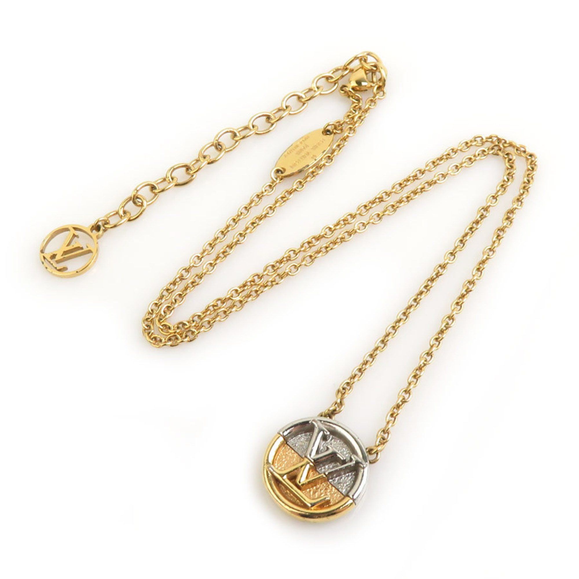 Louis Vuitton Louis Vuitton Necklace Collier LtoV Metal Gold x Silver Men's Women's M69643 h31210i Size ONE SIZE - 2 Thumbnail