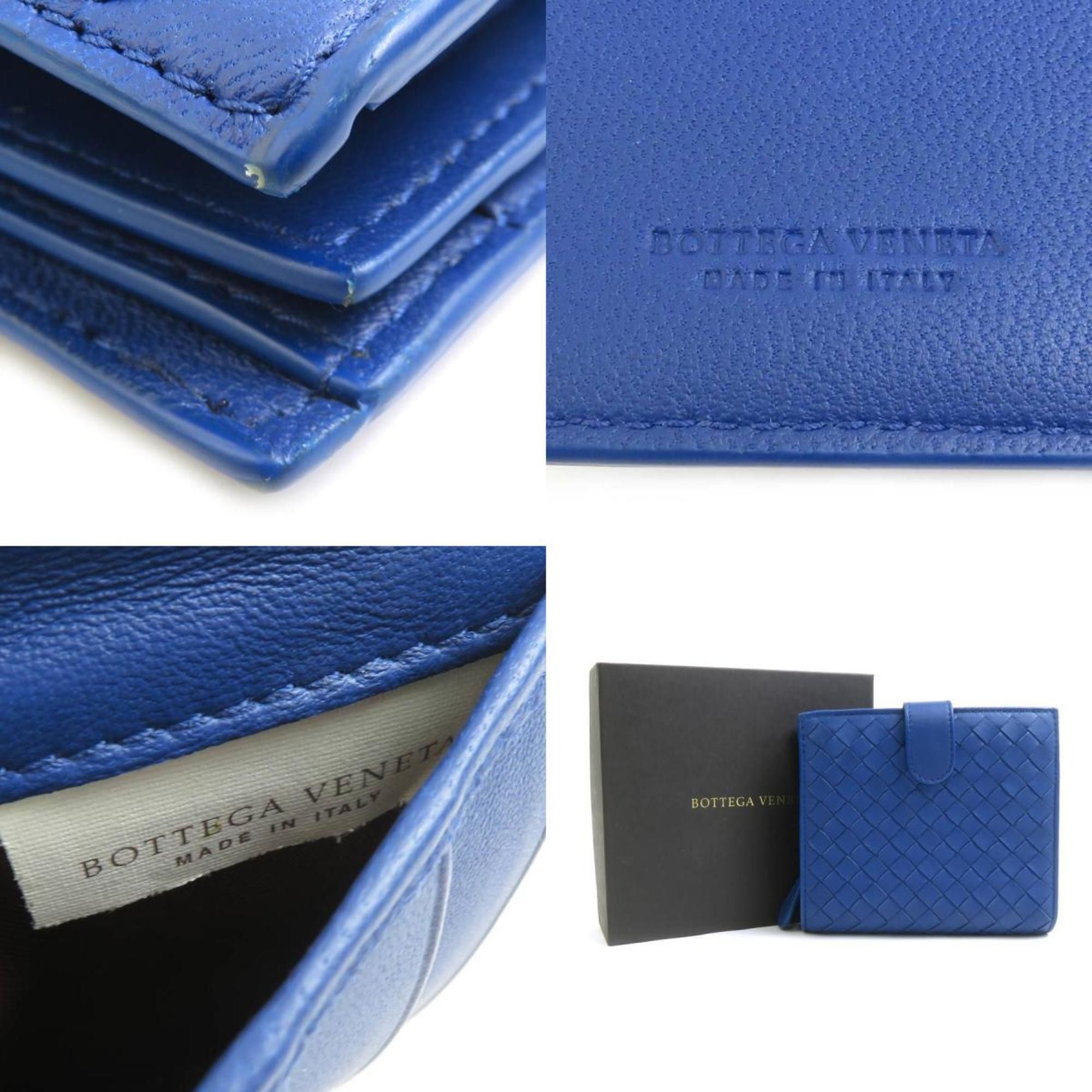 Bottega Veneta BOTTEGA VENETA Bi-fold Wallet Intrecciato Leather Blue Men's Women's h31194a Size ONE SIZE - 5 Thumbnail