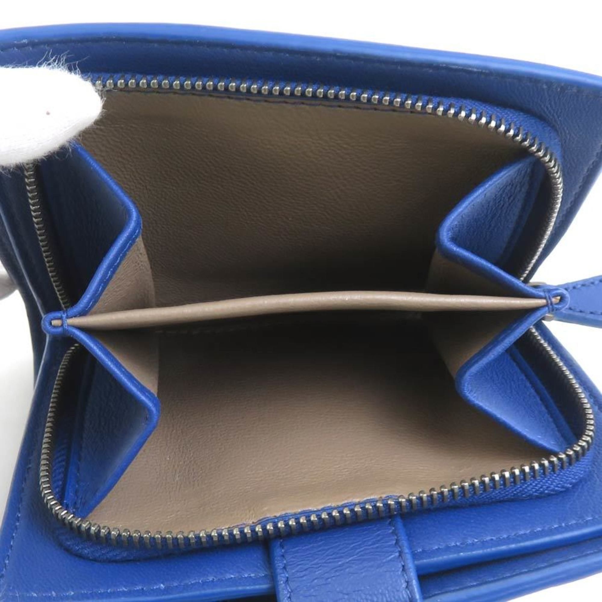 Bottega Veneta BOTTEGA VENETA Bi-fold Wallet Intrecciato Leather Blue Men's Women's h31194a Size ONE SIZE - 4 Thumbnail