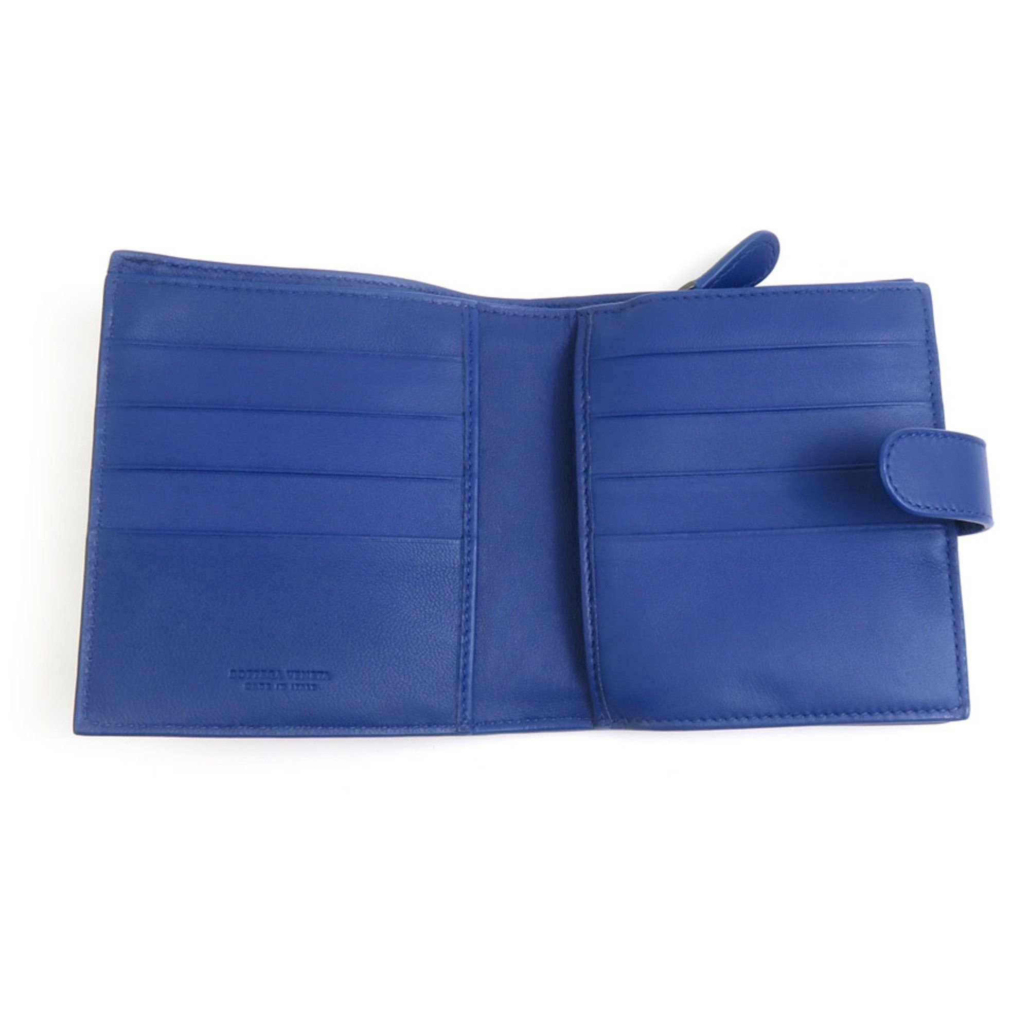 Bottega Veneta BOTTEGA VENETA Bi-fold Wallet Intrecciato Leather Blue Men's Women's h31194a Size ONE SIZE - 3 Thumbnail