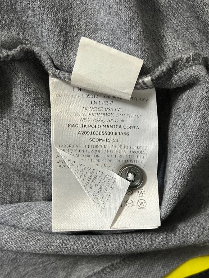 Moncler Moncler Men's Gray Polo Shirt with Color Stripes Size US S / EU 44-46 / 1 - 5 Thumbnail