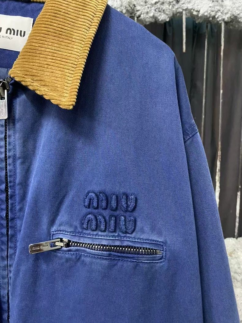 Prada Miu Miu Corduroy Collar Work Jacket Size US L / EU 52-54 / 3 - 5 Thumbnail
