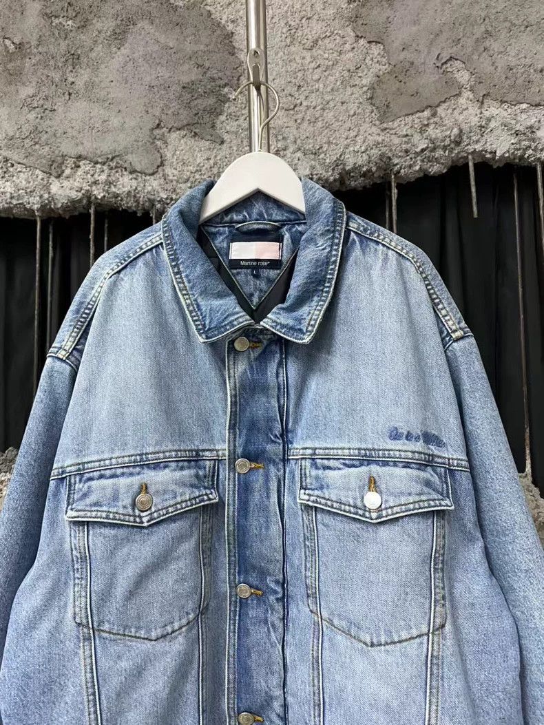 Martine Rose Martine Rose Embroidered Logo Denim Jacket Size US L / EU 52-54 / 3 - 3 Thumbnail