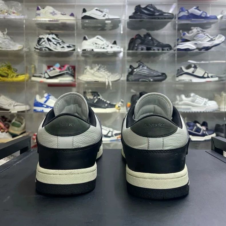 Amiri AMIRI Leather Low-Top Sneakers Black and White Size US 10.5 / EU 43-44 - 3 Thumbnail