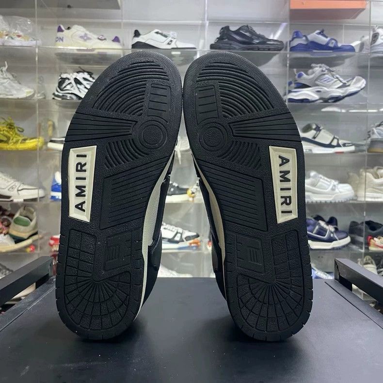 Amiri AMIRI Leather Low-Top Sneakers Black and White Size US 10.5 / EU 43-44 - 6 Thumbnail