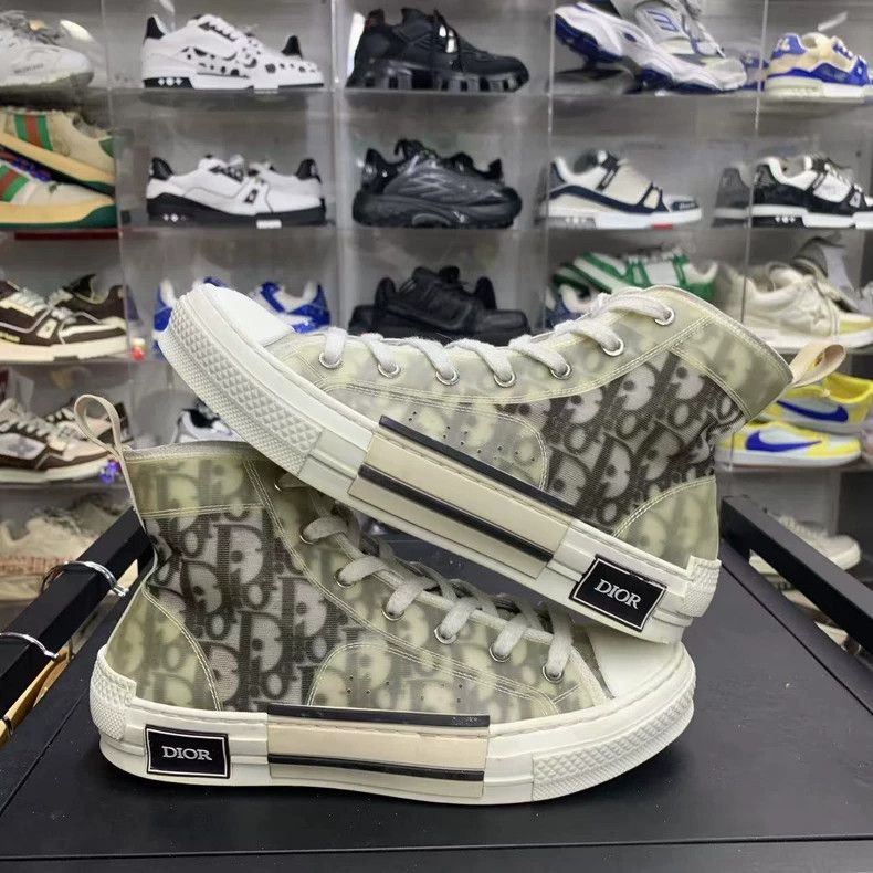 Dior DIOR B23 High Top Canvas Sneakers for Men Size US 8 / EU 41 - 4 Thumbnail