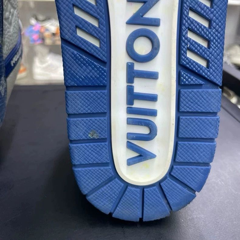 Louis Vuitton Lv Trainer White Blue Denim Sneakers Size US 7 / EU 40 - 8 Thumbnail