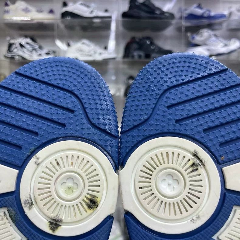 Louis Vuitton Lv Trainer White Blue Denim Sneakers Size US 7 / EU 40 - 7 Thumbnail