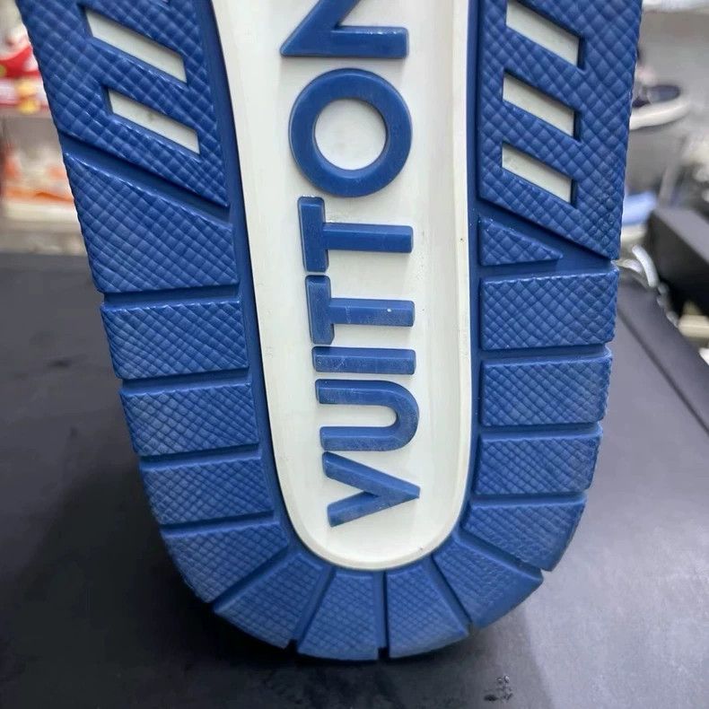 Louis Vuitton Lv Denim Trainer White and Blue Sneakers Size US 10.5 / EU 43-44 - 8 Thumbnail