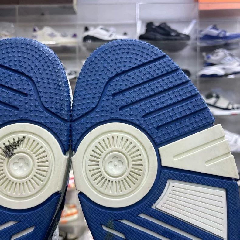 Louis Vuitton Lv Denim Trainer White and Blue Sneakers Size US 10.5 / EU 43-44 - 7 Thumbnail