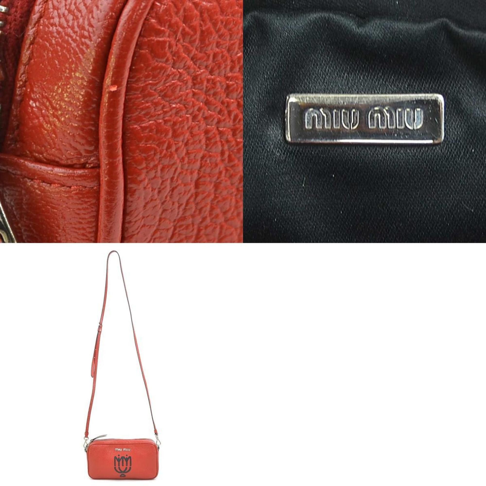 Miu Miu Miu Miu Miu shoulder bag leather red ladies h31188g Size ONE SIZE - 5 Thumbnail