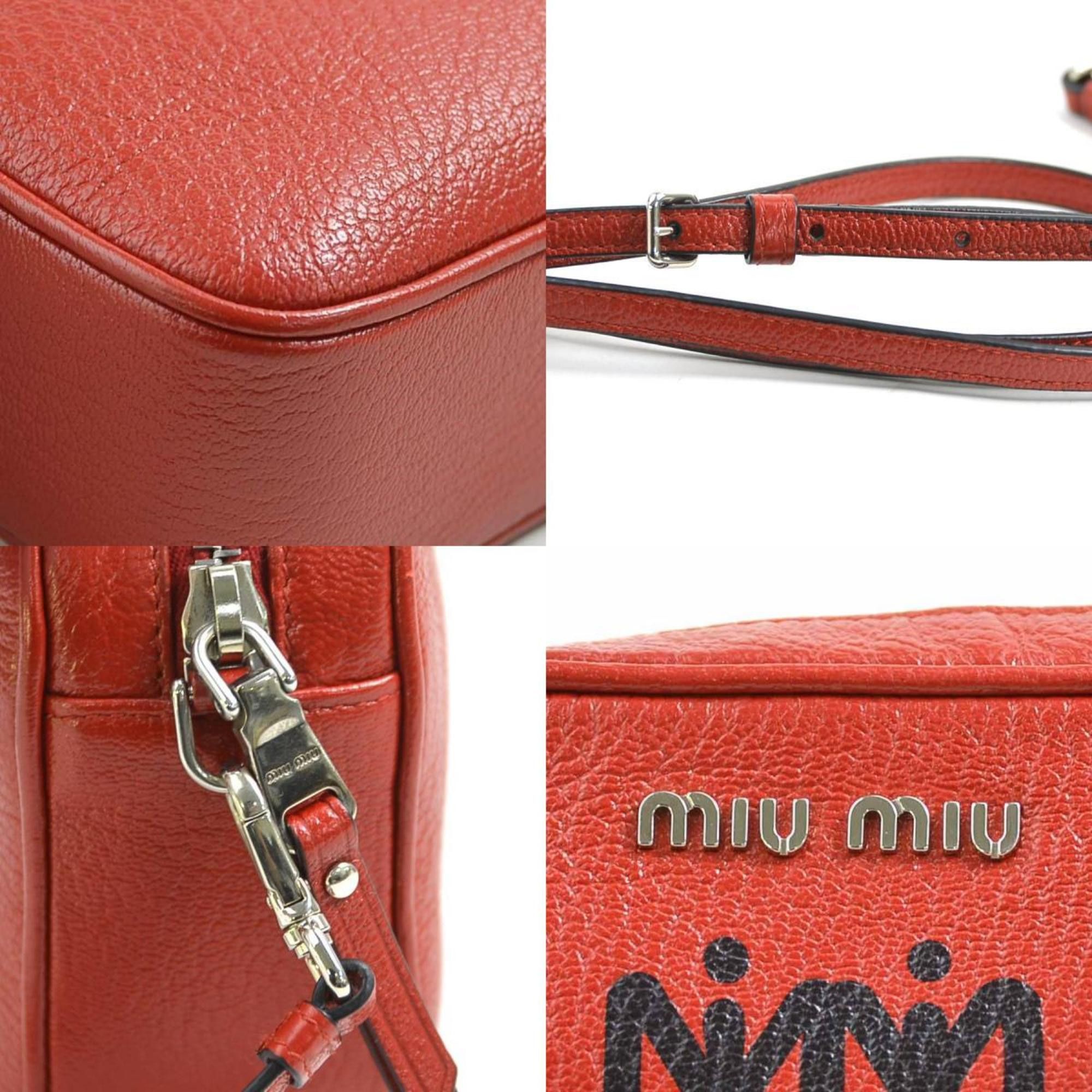 Miu Miu Miu Miu Miu shoulder bag leather red ladies h31188g Size ONE SIZE - 4 Thumbnail