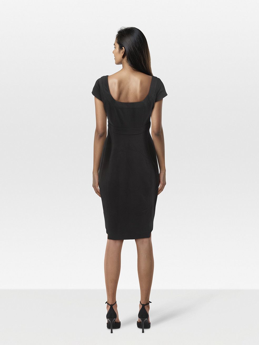 Diane von Furstenberg Black Square Neck Dress Size M / US 6-8 / IT 42-44 - 2 Thumbnail