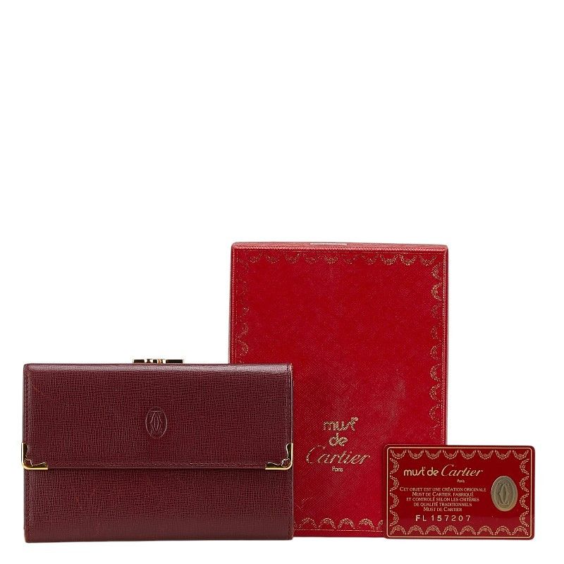 Cartier Cartier Cartier Must Line Leather Trifold Wallet Leather Short Wallet Size ONE SIZE - 11 Thumbnail