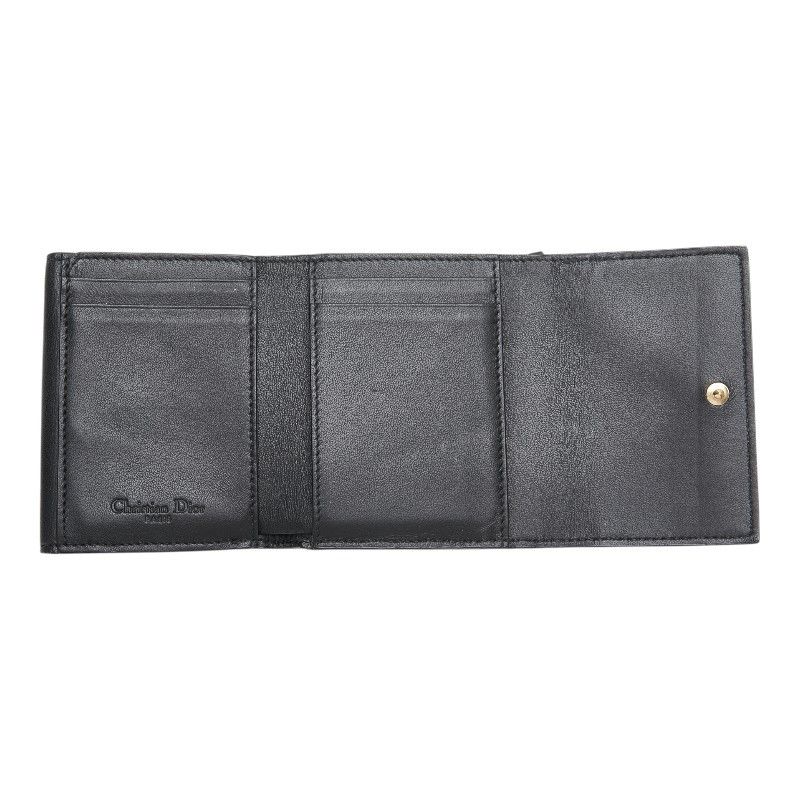 Dior Dior Dior Lady Dior Cannage Lambskin Compact Wallet Leather Short Wallet Size ONE SIZE - 4 Thumbnail
