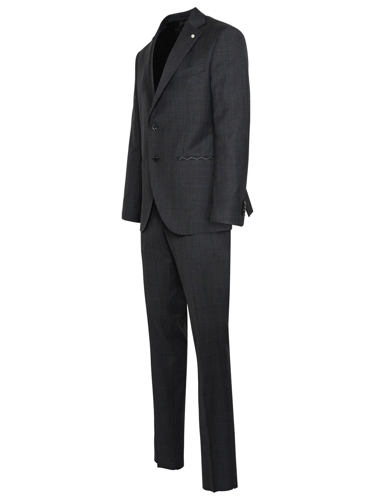 Luigi Bianchi LUIGI BIANCHI Gray Wool Suit Size US XXL / EU 58 / 5 - 2 Thumbnail
