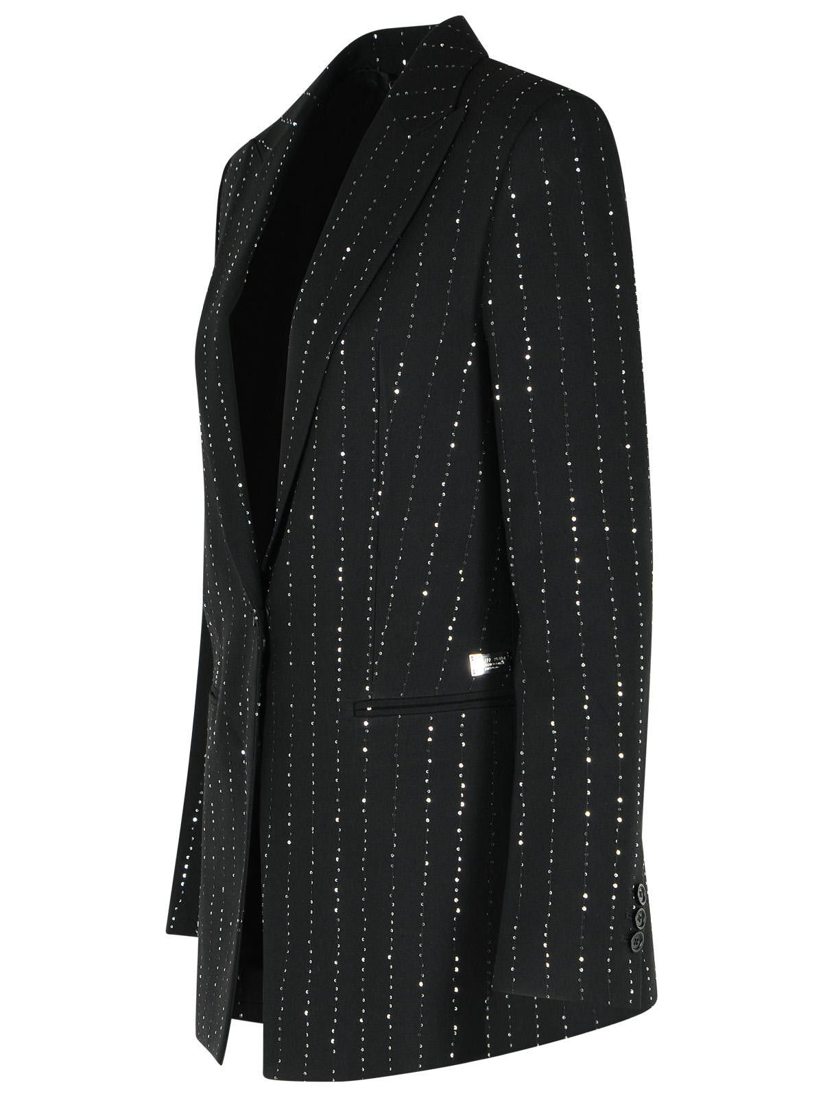 Philipp Plein PHILIPP PLEIN 'Boyfriend Fit' Blazer With Black Wool Blend Paiettes Size S / US 4 / IT 40 - 2 Thumbnail