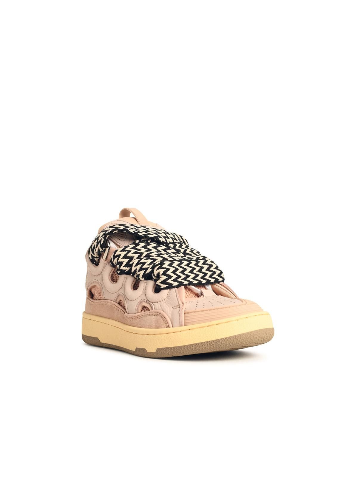 Lanvin LANVIN 'Curb' Pink Leather Blend Sneakers Size US 5 / IT 35 - 2 Thumbnail