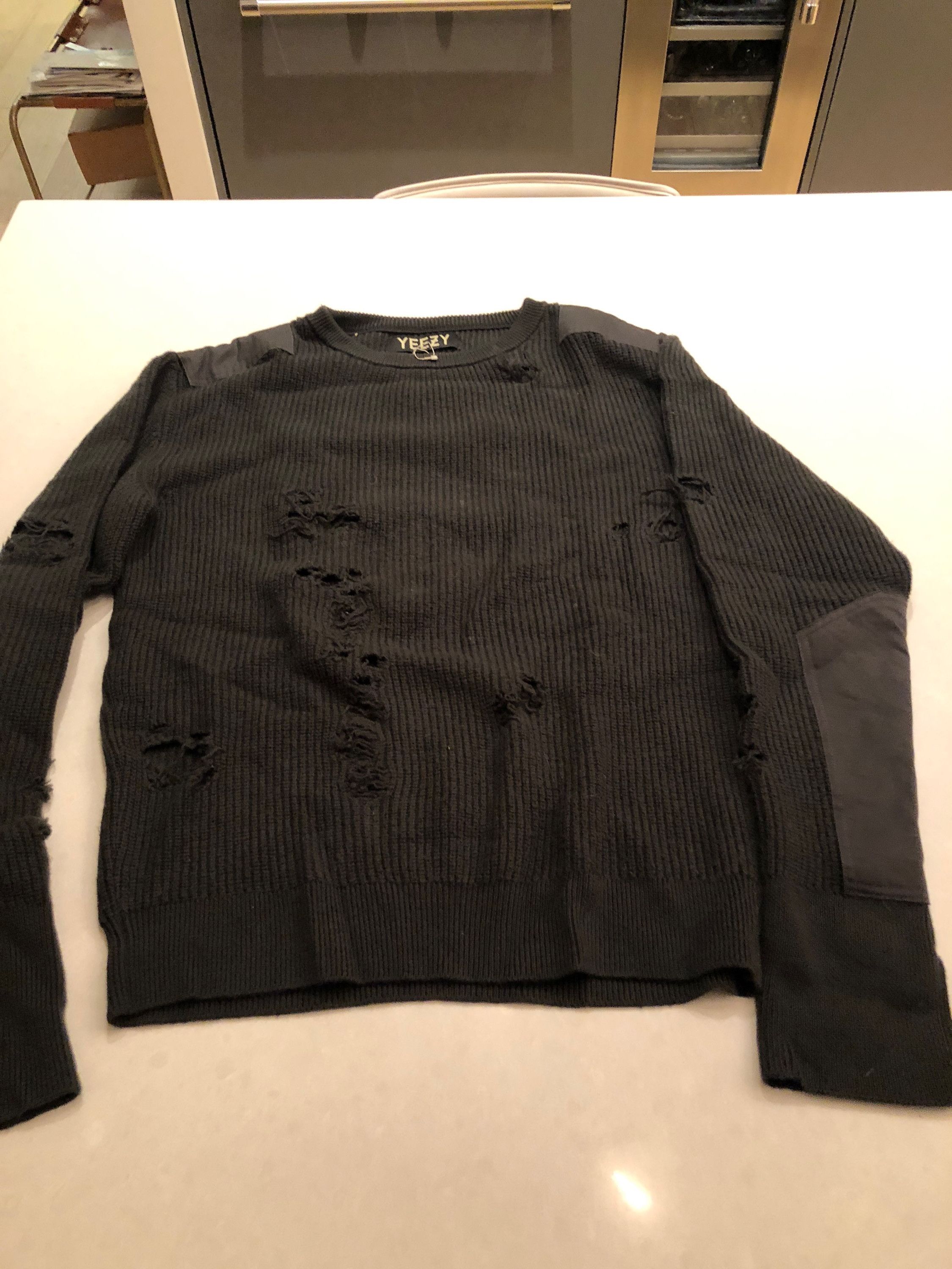 Adidas Kanye West Yeezy Season Yeezy Season 1 Distressed Sweater Black Kanye West adidas Grailed