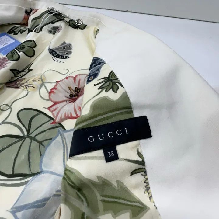 Gucci Gucci Floral Lined White Long Sleeve Blazer Size US M / EU 48-50 / 2 - 4 Thumbnail