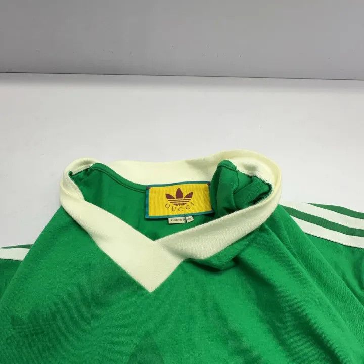 Gucci Gucci x adidas Green Logo V-Neck T-Shirt Size US S / EU 44-46 / 1 - 8 Thumbnail