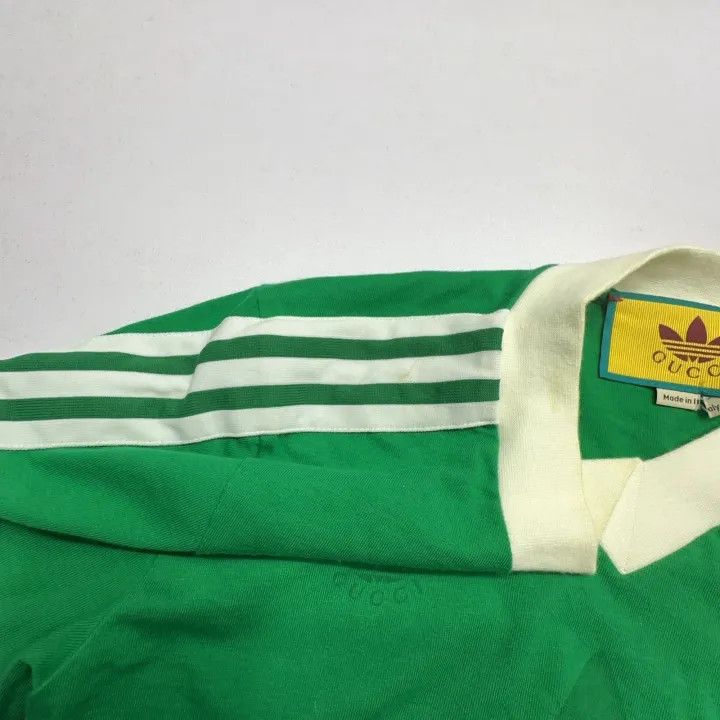 Gucci Gucci x adidas Green Logo V-Neck T-Shirt Size US S / EU 44-46 / 1 - 9 Thumbnail