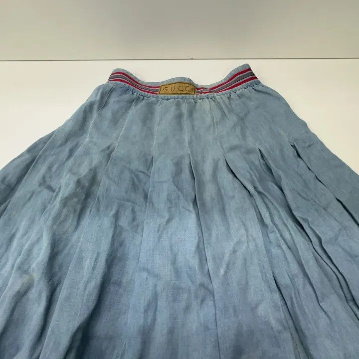 Gucci Gucci Pleated Denim Long Skirt Size US 38 / EU 54 - 8 Thumbnail