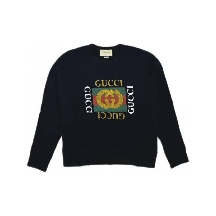 Gucci Gucci Black Logo Print Long Sleeve Sweatshirt Size US XS / EU 42 / 0 - 2 Thumbnail