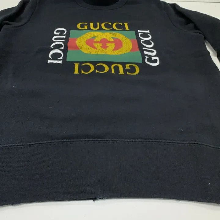 Gucci Gucci Black Logo Print Long Sleeve Sweatshirt Size US XS / EU 42 / 0 - 7 Thumbnail