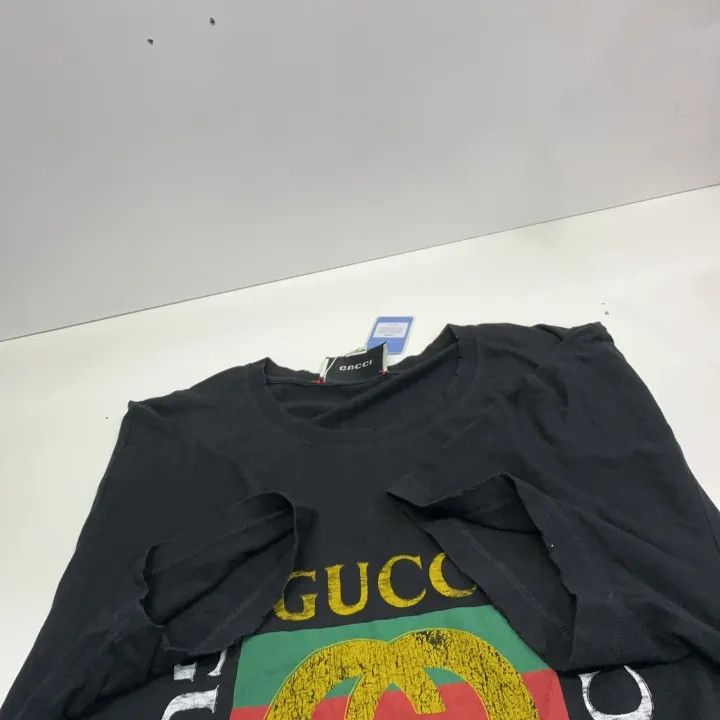 Gucci Gucci Distressed Flag Short Sleeve T-Shirt Size US XXL / EU 58 / 5 - 11 Thumbnail
