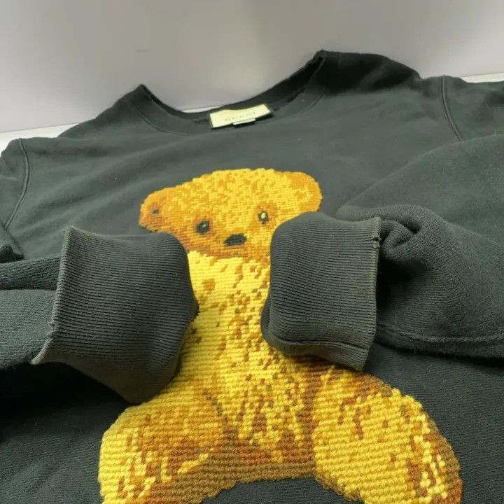 Gucci Gucci Teddy Bear Embroidered Cotton Sweatshirt Size US M / EU 48-50 / 2 - 11 Thumbnail