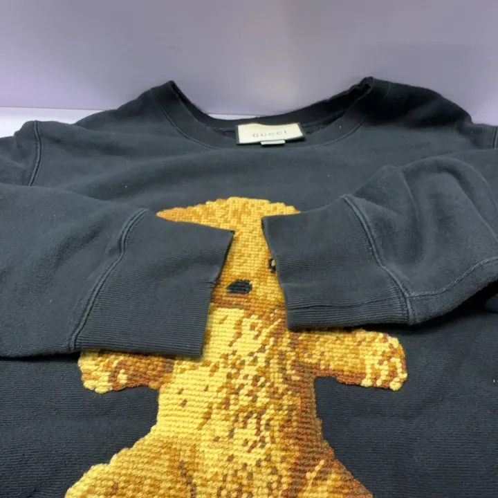 Gucci Gucci Teddy Bear Embroidered Cotton Sweatshirt Size US M / EU 48-50 / 2 - 10 Thumbnail