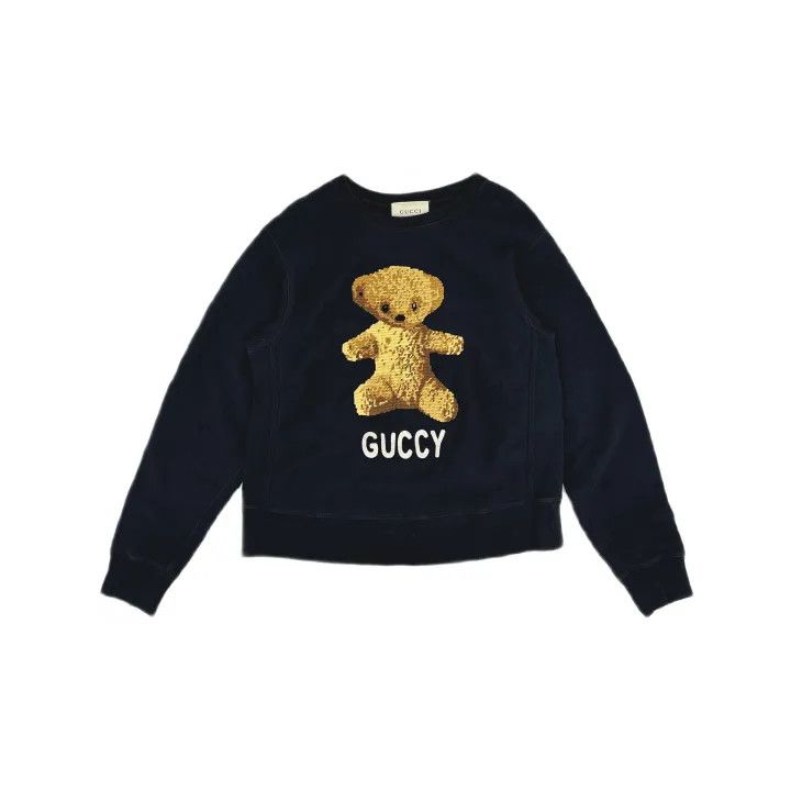 Gucci Gucci Teddy Bear Embroidered Cotton Sweatshirt Size US M / EU 48-50 / 2 - 2 Thumbnail
