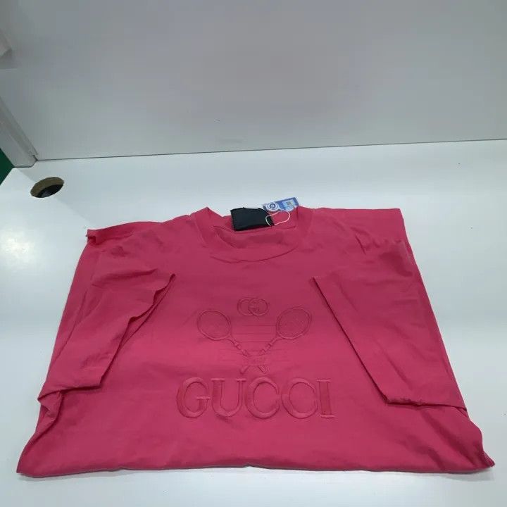 Gucci Gucci SS23 Pink Logo Embroidered T-Shirt Size US XS / EU 42 / 0 - 6 Thumbnail