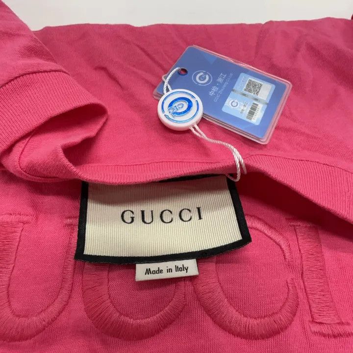 Gucci Gucci SS23 Pink Logo Embroidered T-Shirt Size US XS / EU 42 / 0 - 4 Thumbnail